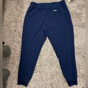 Gently Used Navy Blue Scrub Pant with cuffed ankles- polyester material